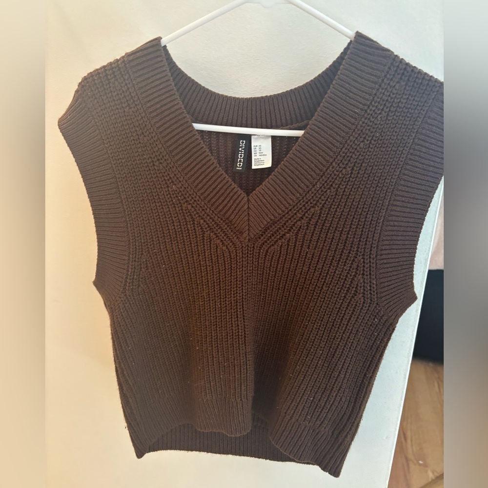 Brown sweater vest